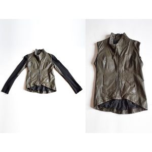 Biker Jacket M Green Leather Jacket M Leather Jacket Women Leather Vest Lambskin